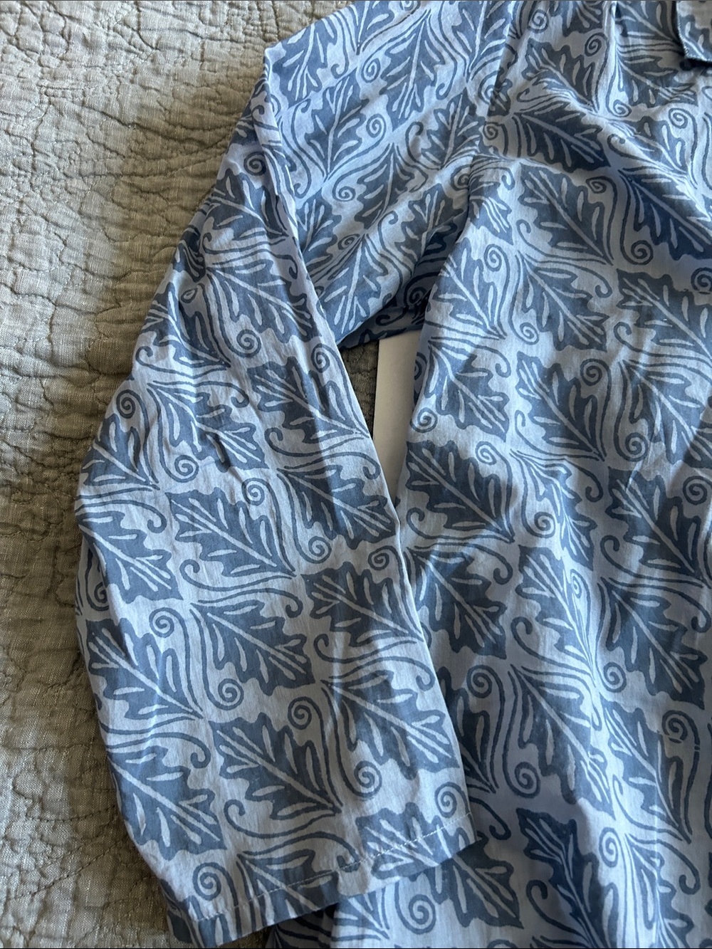 Sigrid Olsen Blue Paisley-Style Button Front Tunic - Picture 6 of 9